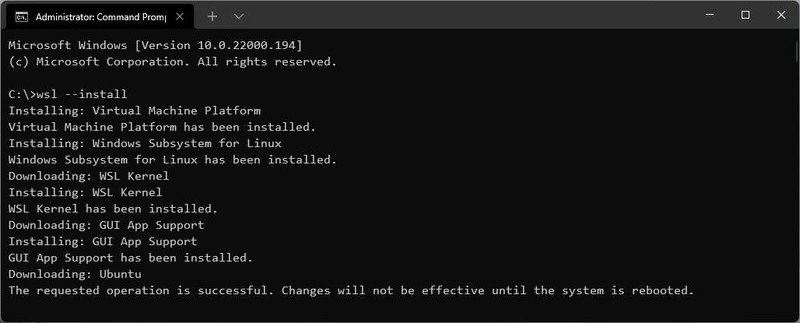Instalación de WSL de Windows 11